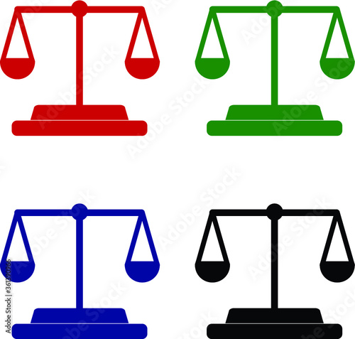 scales of justice icon in different colours