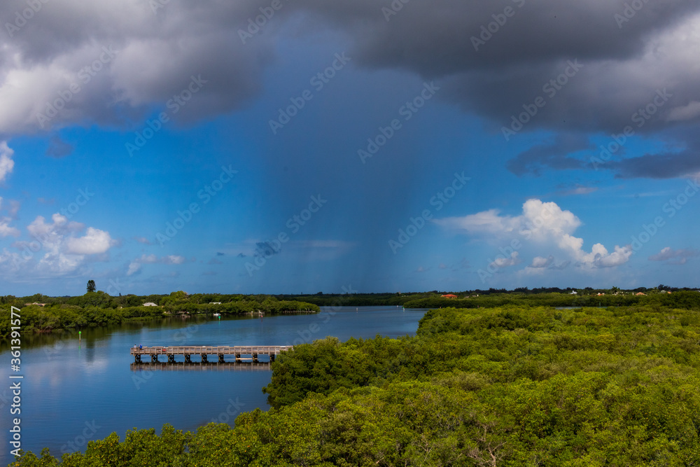 High angle view Weedon Island Preserve Waterway and Mangroves