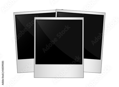 Realistic vector photo frame. Template design