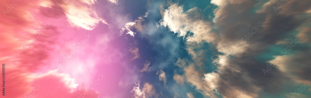 Fototapeta premium Clouds, beautiful cloudy background, panorama of clouds, 3D rendering