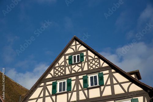Old medieval houses, Schwabisch Hall, Baden-Wurttemberg, Germany - December 2013 photo