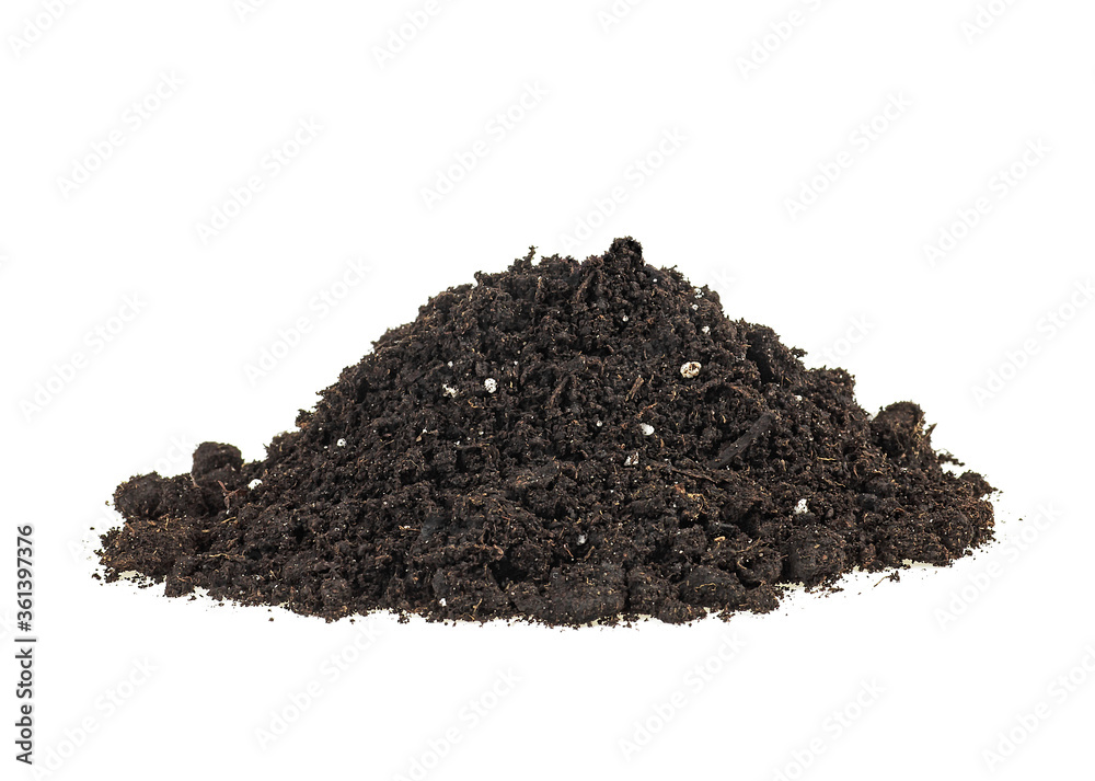 Heap of soil isolated on a white background. Pile of land. Heap of soil isolated on a white background. Pile of land.