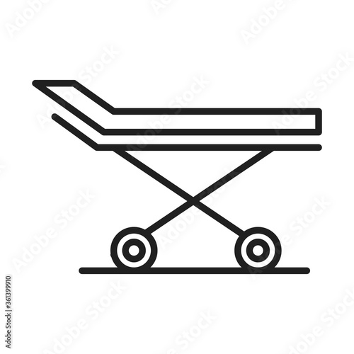 stretcher healthcare medical and hospital pictogram line style icon