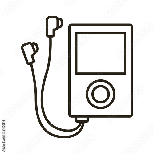 mp3 music player device line style icon