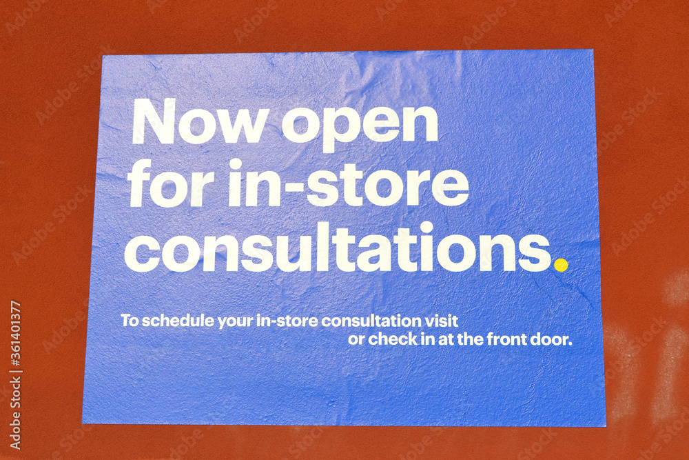 Now open for in-store consultations - Blue Signage Pickup