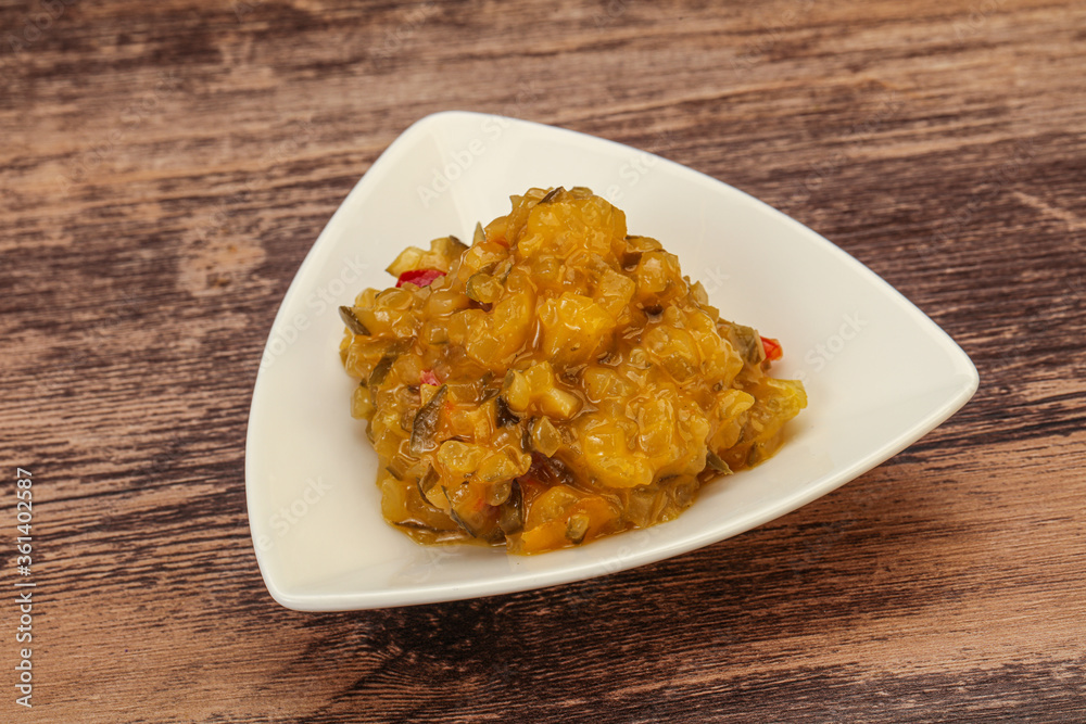 Relish sauce with cucumbers and mustard Relish sauce with cucumbers and mustard