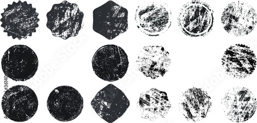 Grunge post Stamps Collection, Circles. Banners, Insignias , Logos, Icons, Labels and Badges Set . vector distress textures.blank shapes.