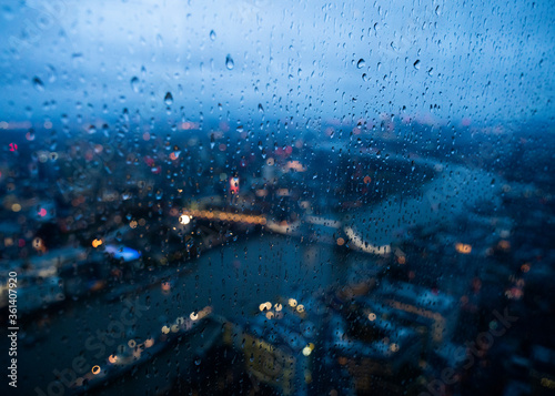 Photography Rain On Skyscraper Window
