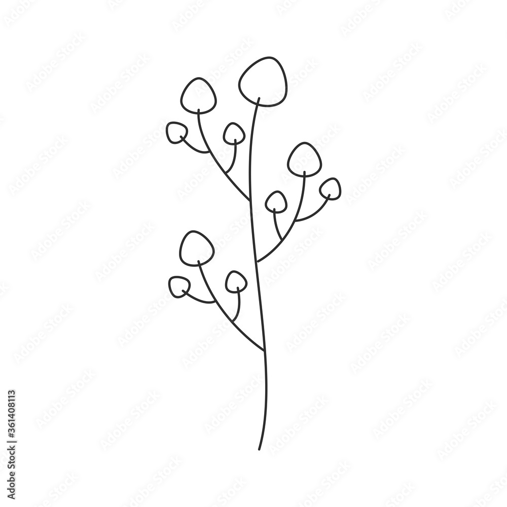 Wildflower outline icon. Floral decoration elements. Wild flower symbol vector illustration. Wildflower outline icon. Floral decoration elements. Wild flower symbol vector illustration.