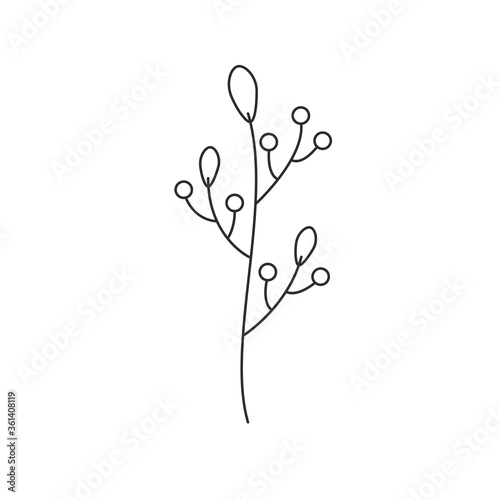 Wildflower outline icon. Floral decoration elements. Wild flower symbol vector illustration.