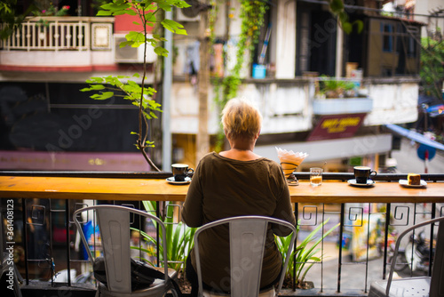 enjoy a cup of coffee in Hanoi