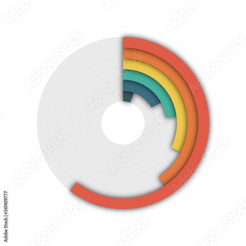 Vector donut chart pie diagram infographic template. Vector illustration