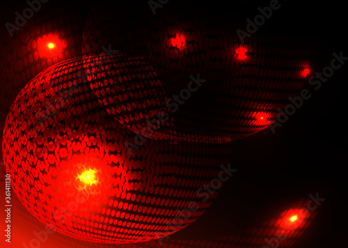 Abstract illustration of red shiny lightening background isolated, wireframe and technology background concept 