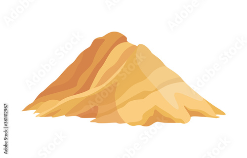 Heap building material. Heap of sand. Vector illustrations can be used for construction sites, works and industry career photo