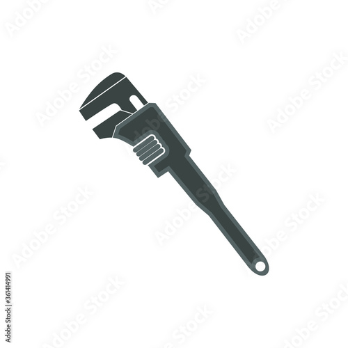 pipe wrench icon vector isolated white