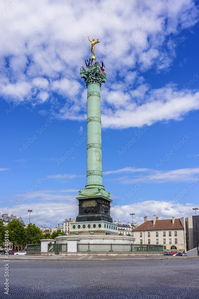July Column (1840) at Bastille Square with gilded statue 