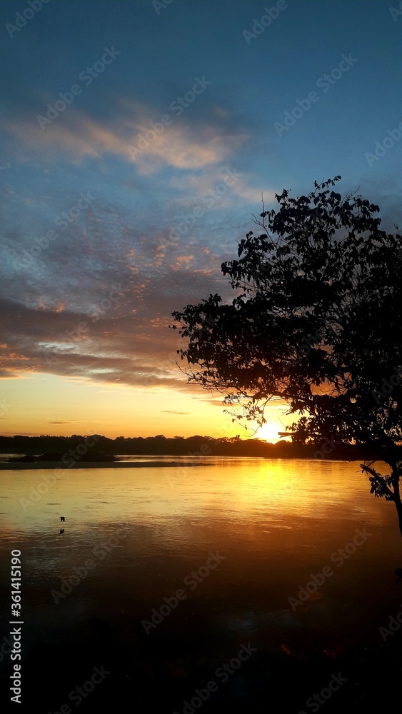 sunset on the lake