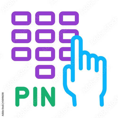 entre pin code icon vector. entre pin code sign. color symbol illustration