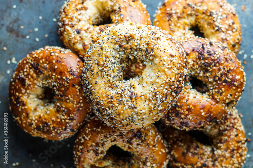 Bagels with everything seasoning