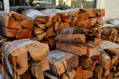 Bundle of Firewood Closeup View