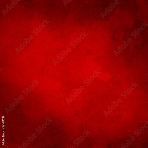 Rich red background texture  watercolor painted design on watercolor textured paper in elegant Christmas color and design