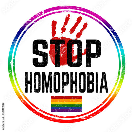 Stop homophobia sign or stamp