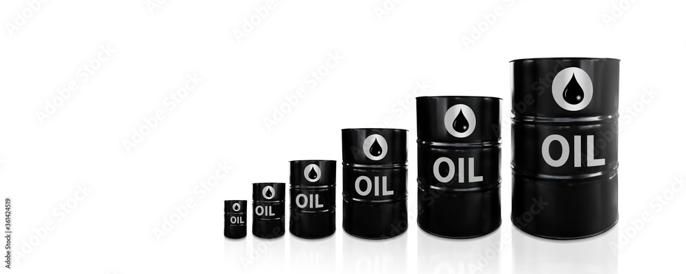 Oil industry concept with oil petrol barrel. 3D Illustration Oil industry concept with oil petrol barrel. 3D Illustration
