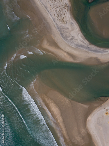 Aerial photo of a rural coastal area, New Zealand. 