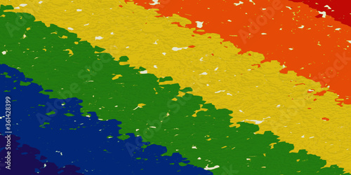 mural de arco iris con pintura efecto  acrílica.