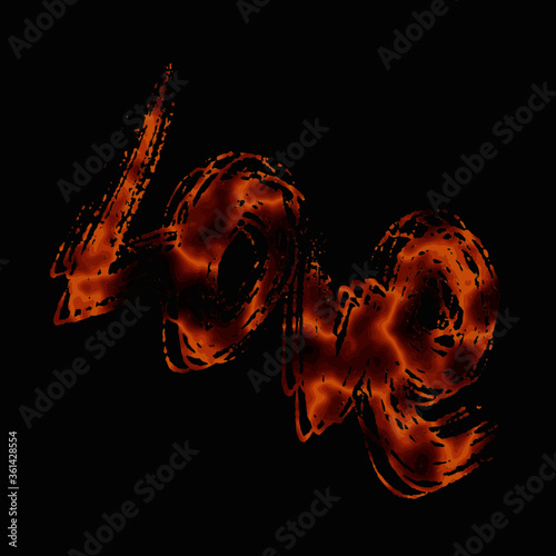 elemento vectorial con la palabra "amor" en trazo abstracto y efecto fuego.