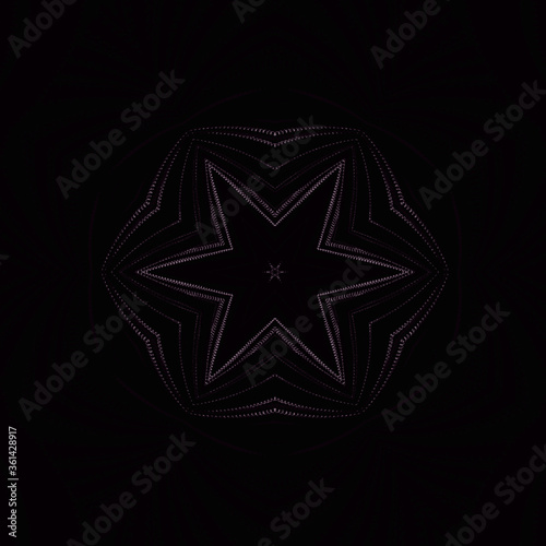 mosaico en tonos oscuros con gran estrella central.