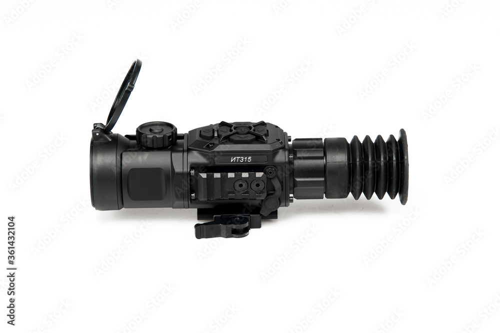 Optical sight for weapons on a white background Optical sight for weapons on a white background
