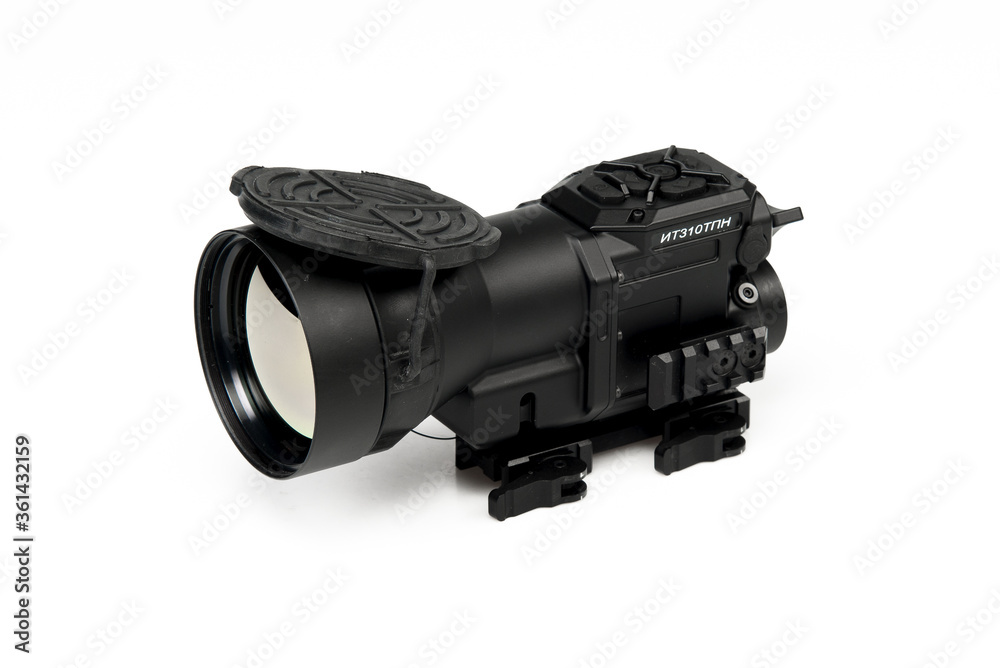 Optical sight for weapons on a white background Optical sight for weapons on a white background