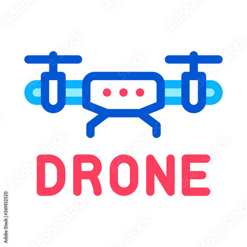 drone fly toy machine icon vector. drone fly toy machine sign. color symbol illustration