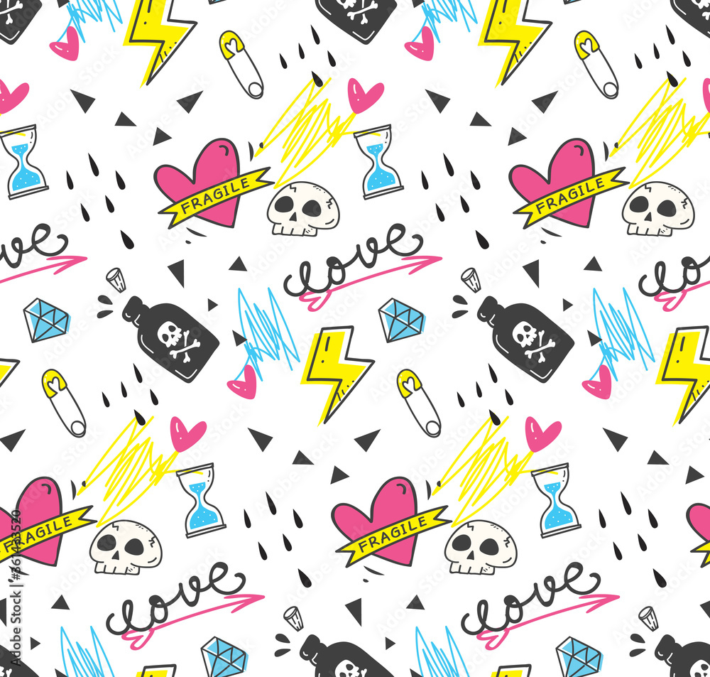 Cute doodle vector seamless background Cute doodle vector seamless background