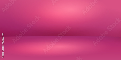 Empty studio background with soft lighting in pink colors
