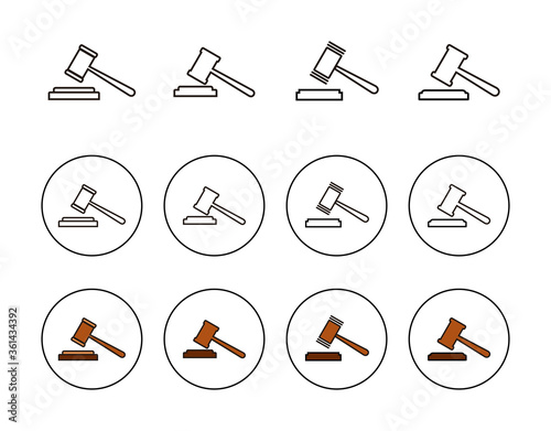 Gavel icon vector,  Judge Gavel Auction Icon. Bid, Hammer icon vector,