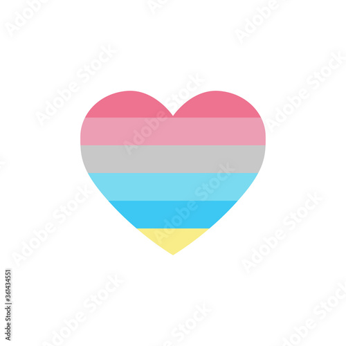 Free Download genderflux flag heart, LGBTQ community flag, vector color illustration - GFXLoad
