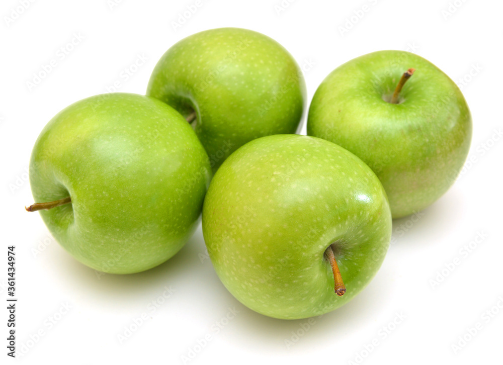 green apples isolated on white