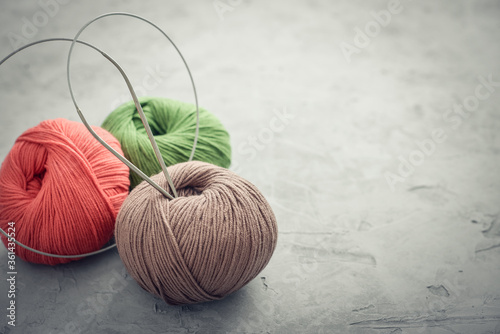 Colored yarn balls