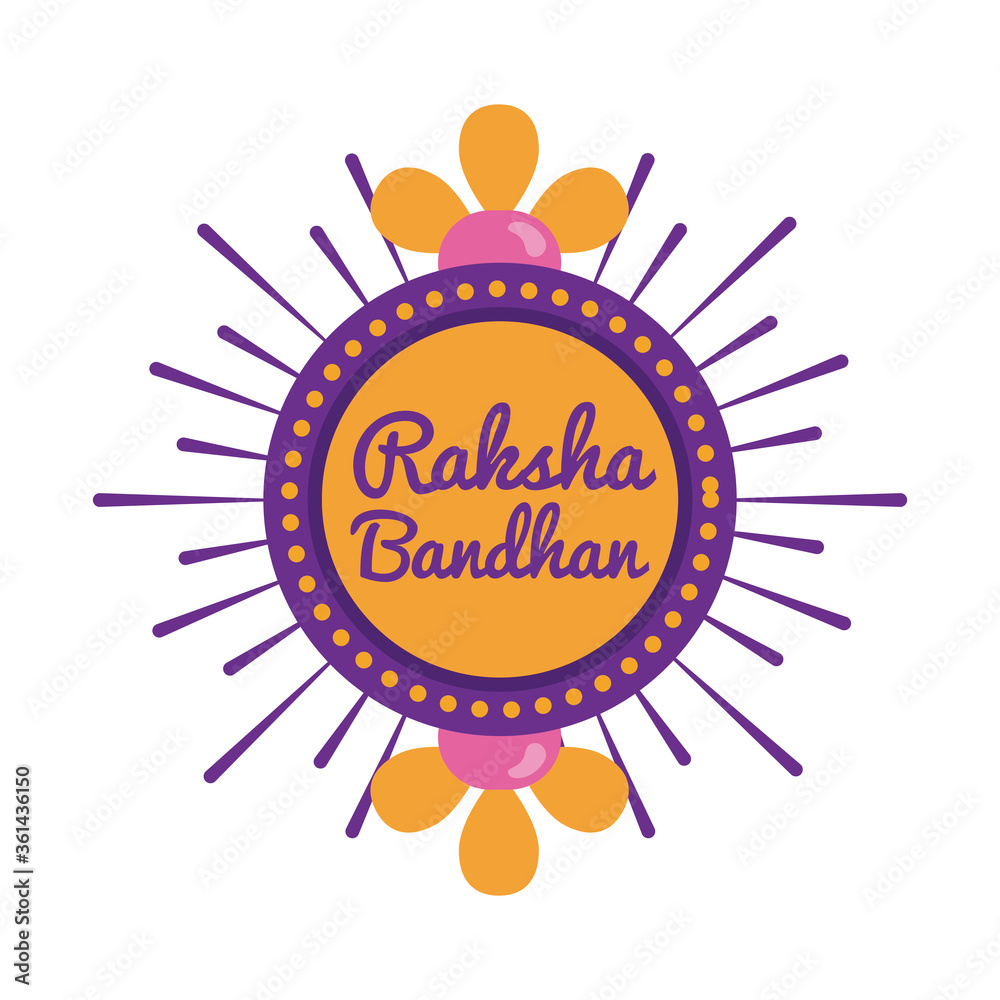 happy raksha bandhan celebration with circular frame flat style happy raksha bandhan celebration with circular frame flat style