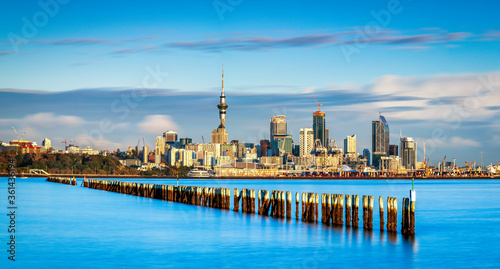 Auckland City Skyline Sunrise