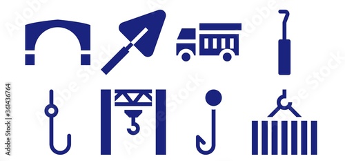 Modern Simple Set of crane Vector filled Icons