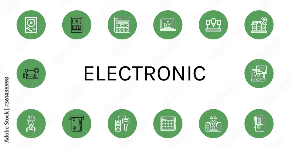 electronic icon set electronic icon set