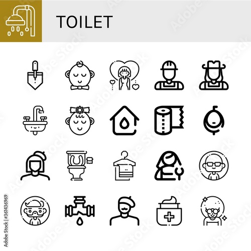 Set of toilet icons