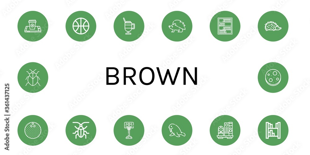 brown simple icons set brown simple icons set