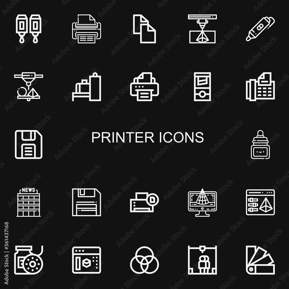 Editable 22 printer icons for web and mobile Editable 22 printer icons for web and mobile