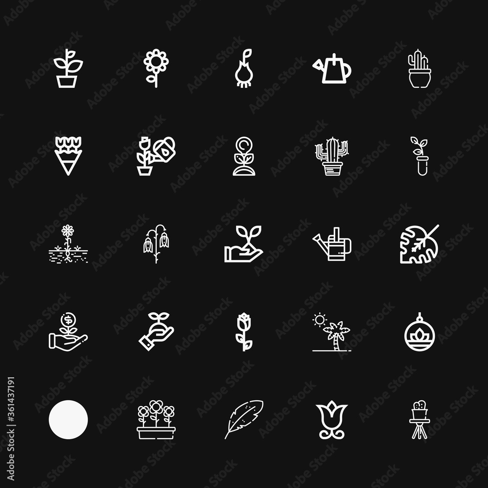 Editable 25 flora icons for web and mobile