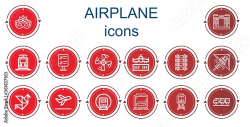 Editable 14 airplane icons for web and mobile