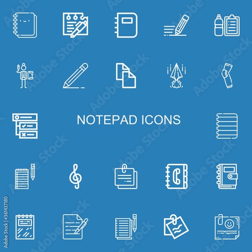 Editable 22 notepad icons for web and mobile